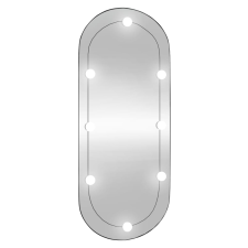 vidaXL ovális üveg falitükör LED fényekkel 45 x 100 cm (3189164) bútor