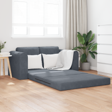 vidaXL Padló Kanapéágy 2 az 1-ben Sötét Szürke 148x71x83 cm Bársonyos bútor