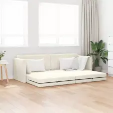  vidaXL Padlókanapé-ágy 200cm Krém Bársony bútor