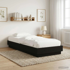 vidaXL Padlós ágykeret Fekete Tölgy 80 x 200 cm Szerelt Fa ágy és ágykellék