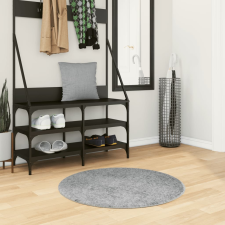 vidaXL PAMPLONA szürke magas szálú bolyhos modern szőnyeg Ø 80 cm lakástextília