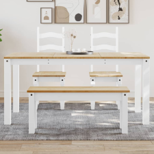 vidaXL Panama fehér tömör fenyőfa ebédlőasztal 160 x 80 x 75 cm bútor