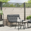 vidaXL Párnás kerti pad Fekete 110x80x71 cm Acél