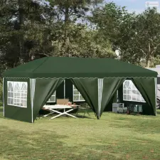 vidaXL Parti sátor 575 x 288 x 245 cm Zöld kerti tárolás