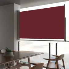 vidaXL Piros behúzható oldalsó teraszi napellenző 140 x 300 cm kerti dekoráció