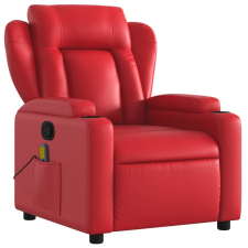 vidaXL piros műbőr dönthető masszázsfotel (372439) masszázsfotel