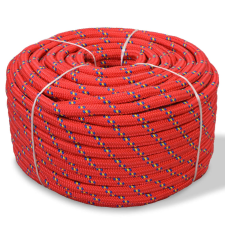 vidaXL piros polipropilén hajókötél 12 mm 250 m kábel és adapter