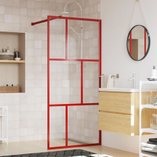 vidaXL Piros zuhanyfal átlátszó esg üveggel 80 x 195 cm kád, zuhanykabin