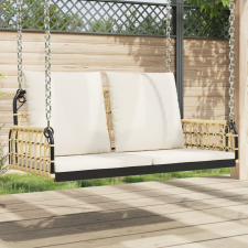vidaXL polirattan és acél hintapad párnákkal 105 x 58 x 38 cm kerti bútor