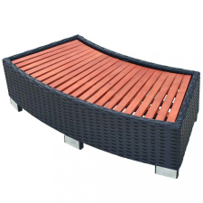 vidaXL Polyrattan, fekete Spa fellépő 92x45x25 cm medence kiegészítő