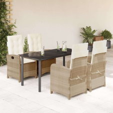 vidaXL Polyrattan Kerti Étkezőgarnitúra - 5 részes - Bézs kerti bútor