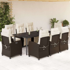 vidaXL Polyrattan Kerti Étkezőgarnitúra - 9 elemes kerti bútor