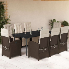 vidaXL Polyrattan Kerti Étkezőgarnitúra - 9 részes kerti bútor