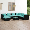 vidaXL Polyrattan Kerti Ülőgarnitúra - 8 részes - Fekete