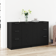 vidaXL Pultok 2 db Fekete Ötcsokor 60x30x70 cm Mérnöki Fa bútor