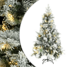 vidaXL Pvc/pe karácsonyfa pelyhes hóval, led-ekkel, tobozokkal 195 cm műfenyő