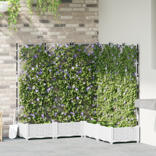 vidaXL Rácsos Cserép 5 db Fehér 120x120x125.5 cm kerti tárolás