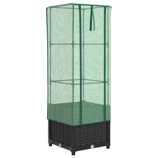 vidaXL rattan megjelenésű magaságyás melegháztakaróval 40x40x139 cm (4015813) kerti tárolás
