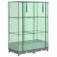 vidaXL rattan megjelenésű magaságyás melegháztakaróval 80x40x123 cm (4015852) kerti tárolás