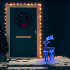 vidaXL Rénszarvasos karácsonyi dísz hálóval és 306 LED-del 60x24x89 cm karácsonyi dekoráció
