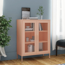 vidaXL rózsaszín acél tárolószekrény 80 x 35 x 101,5 cm irattároló szekrény