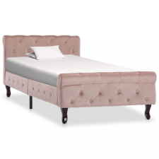 vidaXL rózsaszín bársony ágykeret 90 x 200 cm ágy és ágykellék