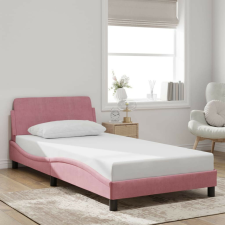 vidaXL rózsaszín bársony ágykeret fejtámlával matrac nélkül 100x200 cm ágy és ágykellék