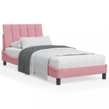 vidaXL Rózsaszín bársony ágykeret LED-világítással 80 x 200 cm ágy és ágykellék