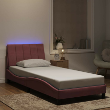 vidaXL rózsaszín bársony ágykeret LED-világítással 90 x 200 cm ágy és ágykellék