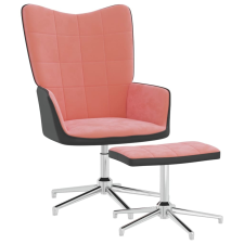 vidaXL rózsaszín bársony és PVC pihenőszék lábtartóval bútor