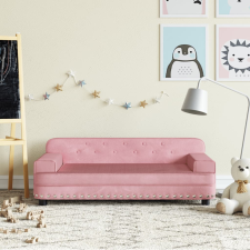 vidaXL rózsaszín bársony gyerek kanapé 90 x 53 x 30 cm gyermekbútor