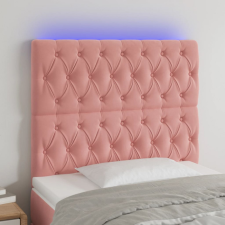 vidaXL rózsaszín bársony LED-es fejtámla 100x7x118/128 cm ágy és ágykellék