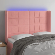 vidaXL rózsaszín bársony LED-es fejtámla 147x16x118/128 cm ágy és ágykellék