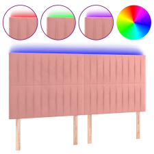 vidaXL rózsaszín bársony LED-es fejtámla 180x5x118/128 cm (3122727) ágy és ágykellék