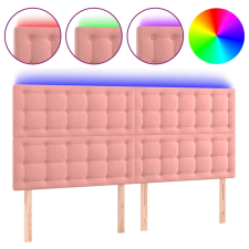 vidaXL rózsaszín bársony LED-es fejtámla 180x5x118/128 cm (3122923) ágy és ágykellék