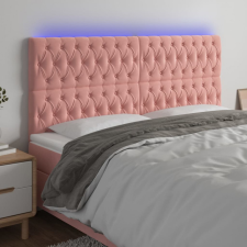vidaXL rózsaszín bársony LED-es fejtámla 200x7x118/128 cm ágy és ágykellék