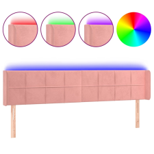 vidaXL rózsaszín bársony LED-es fejtámla 203x16x78/88 cm (3123307) ágy és ágykellék