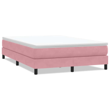 vidaXL rózsaszín bársony rugós ágy matrac nélkül 140x210 cm (3315830) ágy és ágykellék