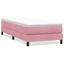 vidaXL rózsaszín bársony rugós ágy matrac nélkül 90x220 cm (3315860) ágy és ágykellék