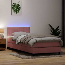 vidaXL rózsaszín bársony rugós ágy matraccal 100x210 cm ágy és ágykellék