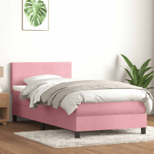 vidaXL rózsaszín bársony rugós ágy matraccal 100x210 cm ágy és ágykellék