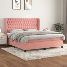 vidaXL rózsaszín bársony rugós ágy matraccal 120 x 200 cm ágy és ágykellék
