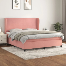 vidaXL rózsaszín bársony rugós ágy matraccal 120 x 200 cm ágy és ágykellék