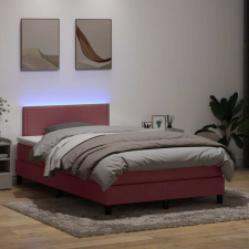 vidaXL rózsaszín bársony rugós ágy matraccal 120x220 cm ágy és ágykellék