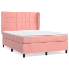 vidaXL rózsaszín bársony rugós ágy matraccal 140x190 cm (3129212) ágy és ágykellék