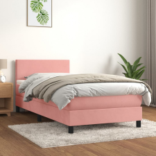 vidaXL Rózsaszín bársony rugós ágy matraccal 80 x 200 cm ágy és ágykellék