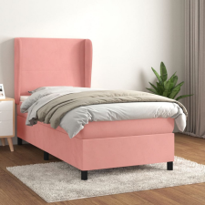 vidaXL rózsaszín bársony rugós ágy matraccal 80 x 200 cm ágy és ágykellék