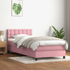 vidaXL rózsaszín bársony rugós ágy matraccal 80x220 cm ágy és ágykellék