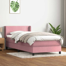 vidaXL rózsaszín bársony rugós ágy matraccal 80x220 cm ágy és ágykellék