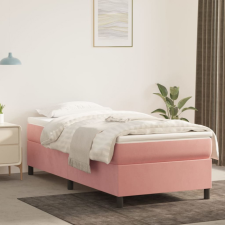 vidaXL rózsaszín bársony rugós ágy matraccal 90 x 200 cm ágy és ágykellék